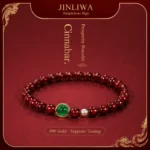 Cinnabar 999 Gold Jade Prosperity Bracelet Tuya