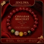 Cinnabar Five Wealth Gods 24k Gold Bracelet Tuya