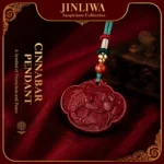 Cinnabar Koi Lotus Ruyi Lock Pendant Tuya