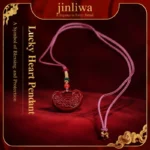 Cinnabar Lucky Heart Ruyi Lock Pendant Tuya