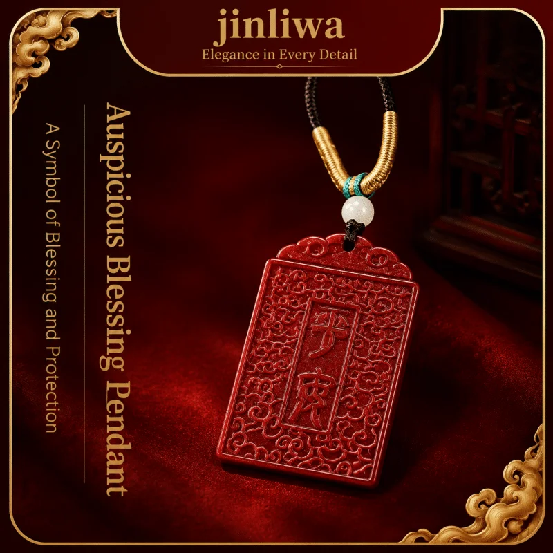 Cinnabar Pingan Blessing Tablet Pendant Tuya